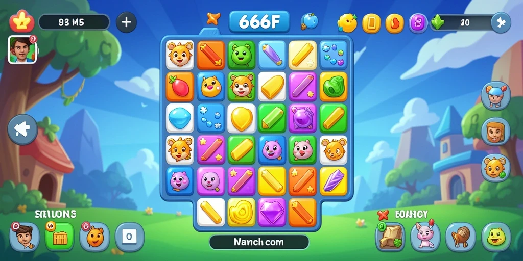 Tampilan screenshot 666F menampilkan gameplay seru Match-3.