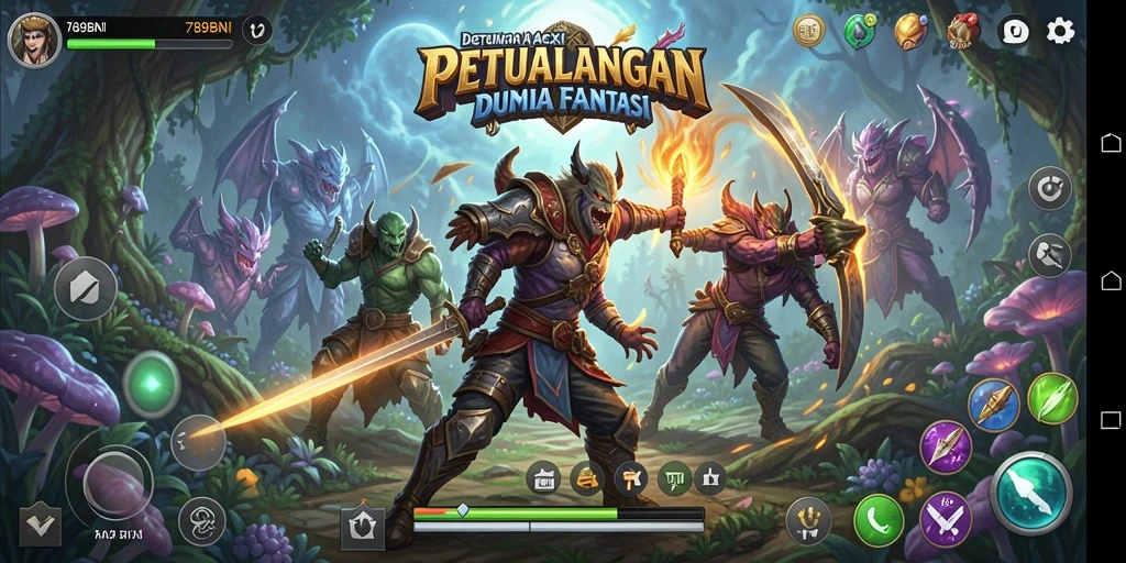 Tampilan gameplay ARPG 789BNI yang penuh aksi dan petualangan.