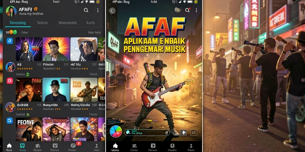 Tampilan permainan AFAF yang interaktif dan menyenangkan dengan berbagai pilihan musik.