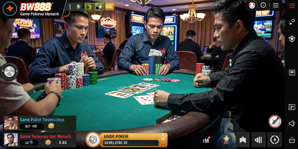 Tampilan gameplay BW888 yang seru dan menegangkan dalam permainan Poker.