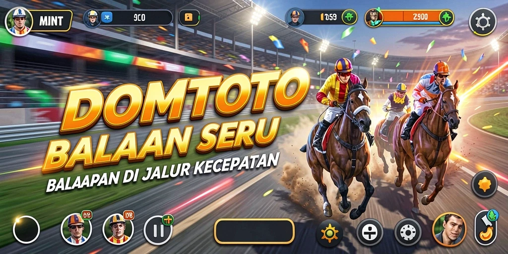Tampilan gameplay balapan penuh aksi di DOMTOTO.
