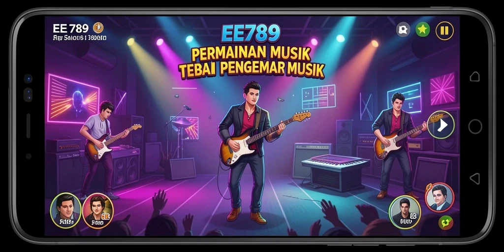 Tampilan menarik dari gameplay EE789 dengan berbagai genre musik.