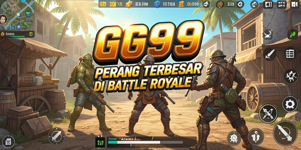 Screenshot gameplay GG999 menunjukkan aksi pertempuran yang intens.