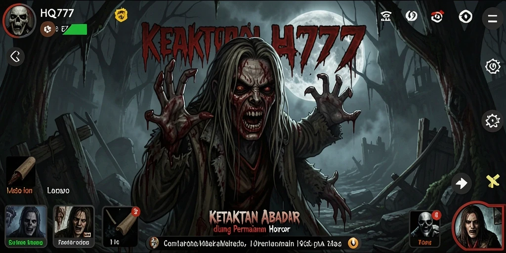 Tangkapan layar menakutkan dari gameplay HQ777 yang mencekam.