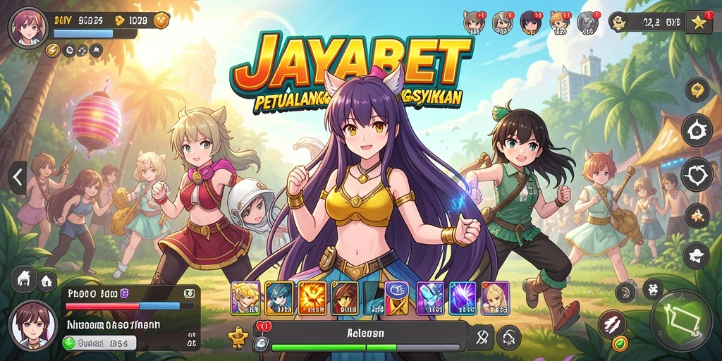 Tampilan gameplay JAYABET yang penuh warna dan dinamis.