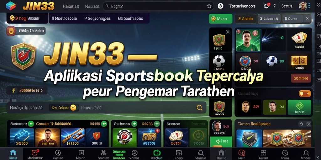 Tampilan utama JIN33 menunjukkan berbagai pilihan taruhan olahraga.