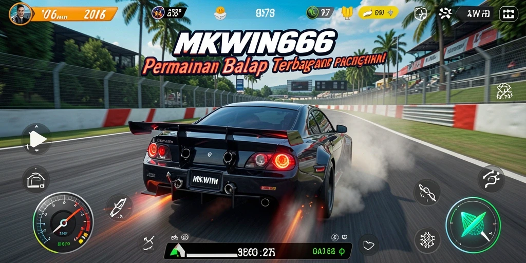 Gameplay balap seru dengan mobil dan trek yang menarik.