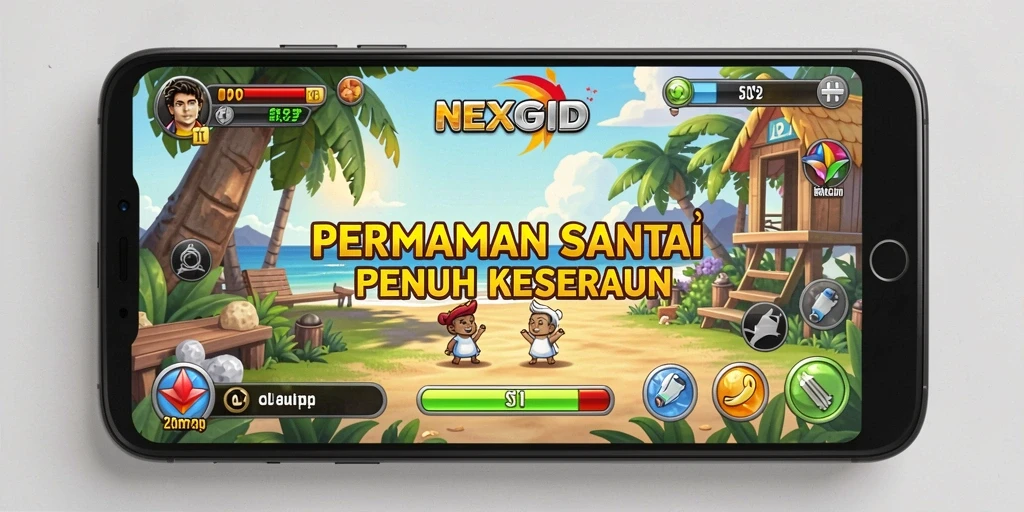 Tampilan gameplay menarik dari NEXGID dengan karakter ceria.