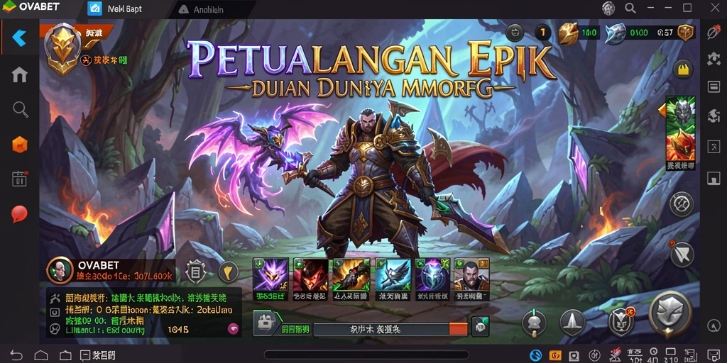 Screenshot gameplay OVABET menampilkan pertarungan epik di dunia MMORPG.