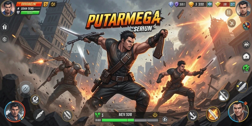 Tampilan aksi mendebarkan dari gameplay PUTARMEGA.