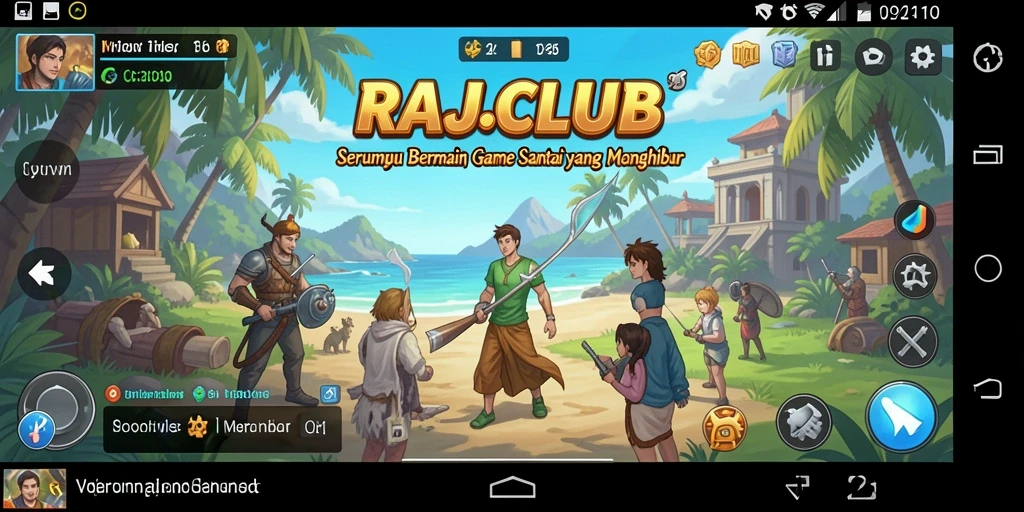 Screenshot utama RAJACLUB menampilkan gameplay yang penuh warna dan menyenangkan.