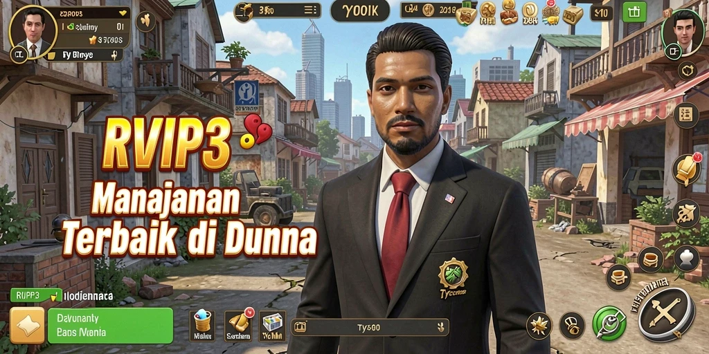 Screenshot RVIP3 menampilkan antarmuka manajemen bisnis yang menarik dan interaktif.