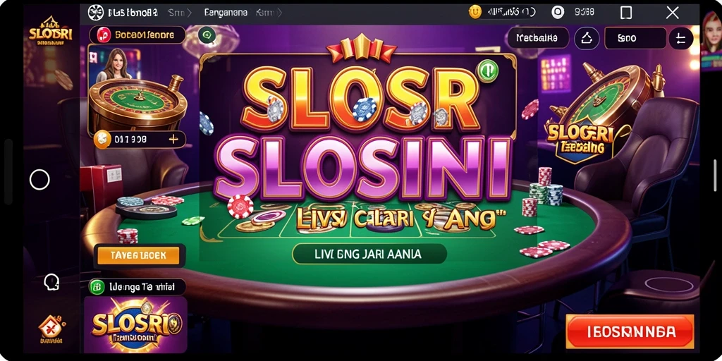 Screenshot dari gameplay Live Casino SLOTSRI yang menampilkan dealer dan pemain.