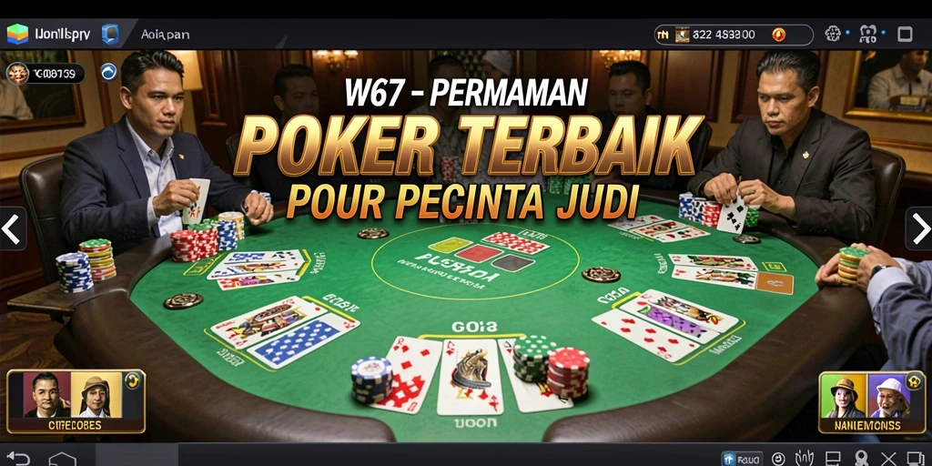 Gameplay seru W67 dengan suasana poker yang mendebarkan.