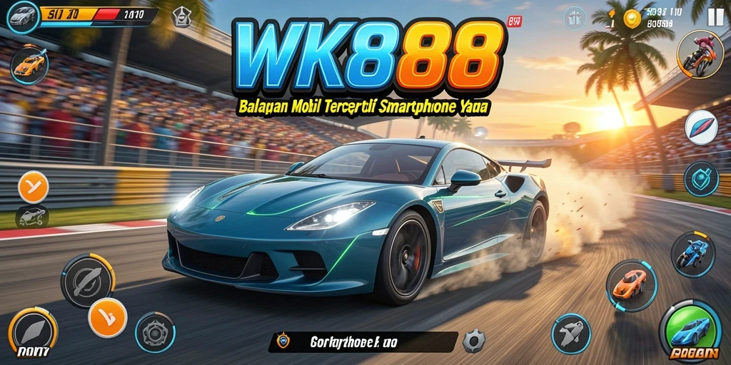 Tampilan gameplay seru dari balapan mobil di WK888.